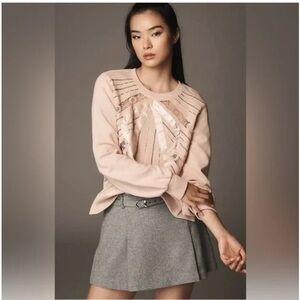 Anthropologie Blush and Gray Sweatshirt